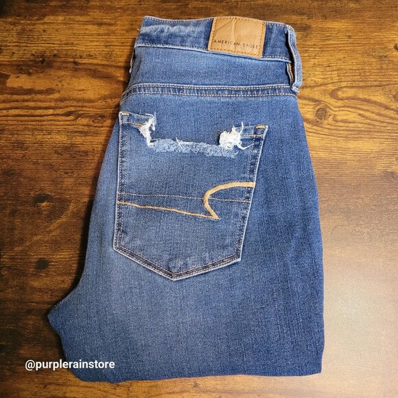 American Eagle Jeans 0 S Dream Jegging Super Hi Rise Medium Wash Tummy Control - Picture 3 of 13